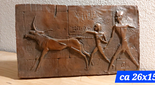 Bronze reliefplatte ägyptisch - reliefplatte,