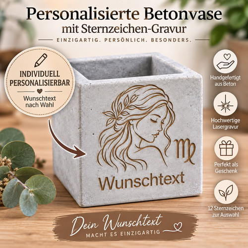 Personalisierte betonvase - personalisierte,