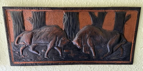 Kupfer wand bild stiere - bild, auf