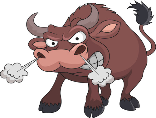 Aufkleber verärgerter stier - aufkleber,